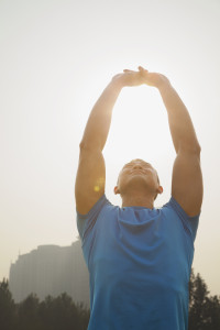 Man stretching